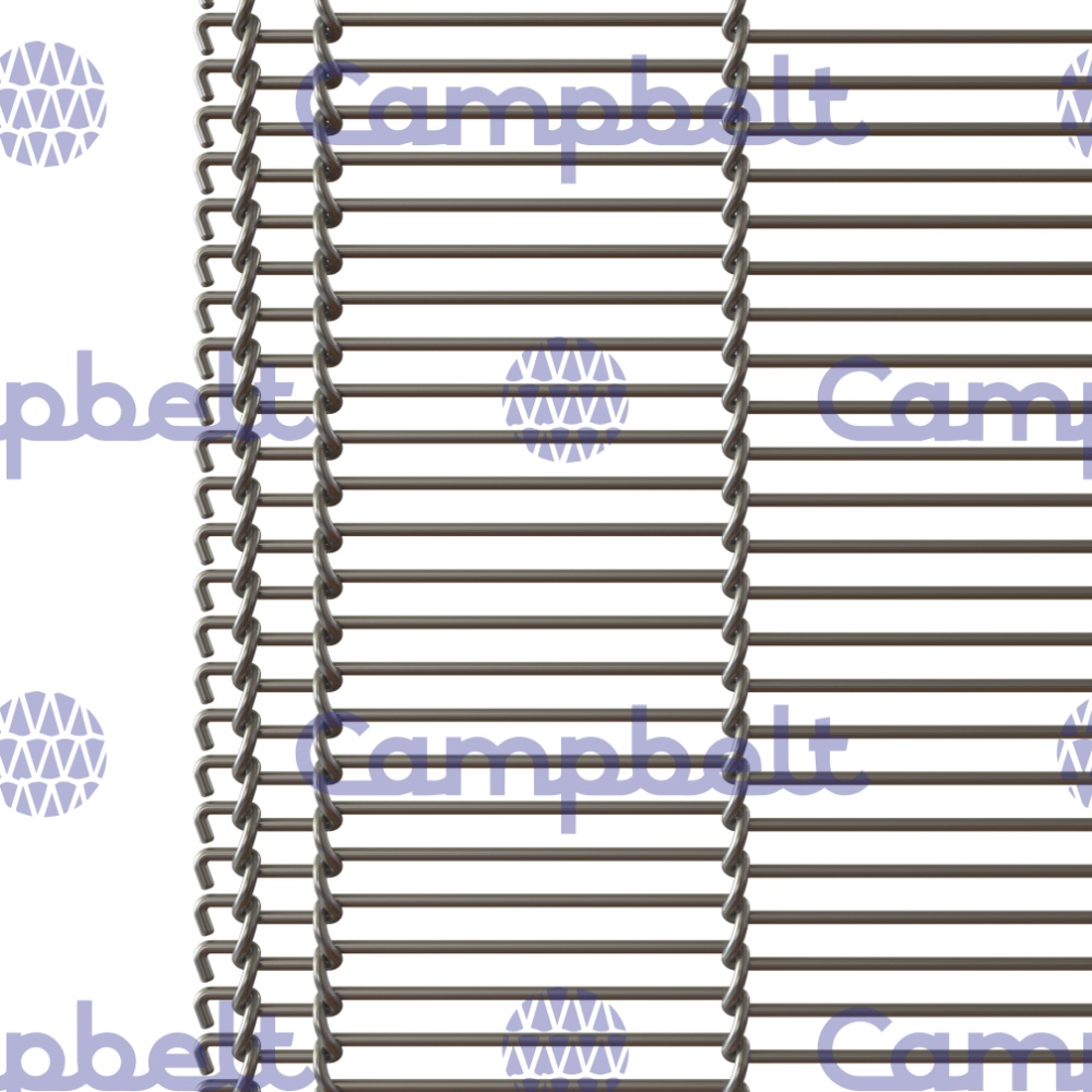 Wire mesh belt with double loop